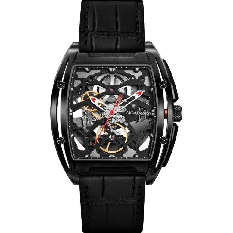 CIGA Design,Series Z 40.80x48mm,40.80x48mm,Stainless Steel,Black,Automatic,Sapphire,Crystal Glass,Rectangular,Z031,Z031-BLBL-W15BK