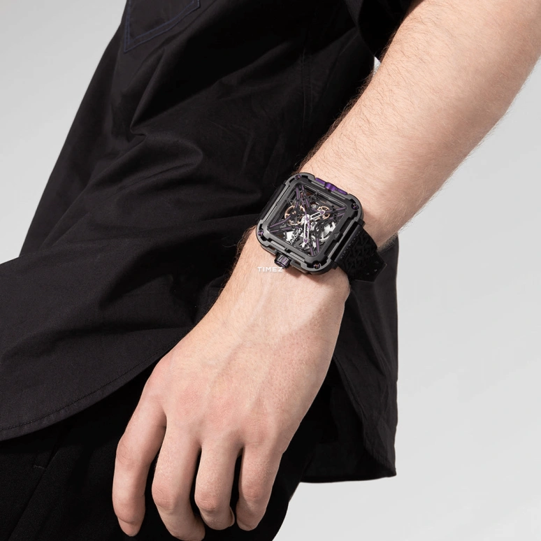 CIGA Design,Series X 48x44mm,48x44mm,Stainless Steel,Skeleton,Automatic,40hours,In-house Caliber,X011,X011-BLPL-W25BK