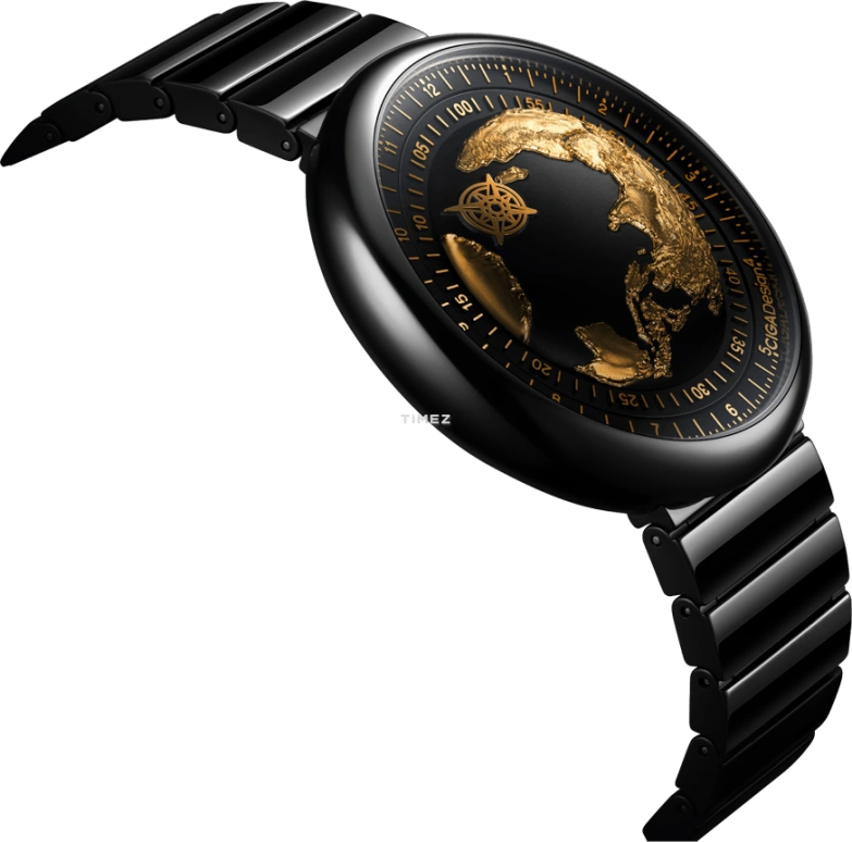 CIGA Design,Series U 46mm,46mm,Ceramic,Black,Gold,Automatic,Sapphire,Round,U033,U033-BG01-6B7B
