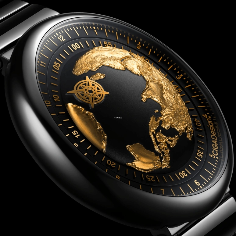 CIGA Design,Series U 46mm,46mm,Ceramic,Black,Gold,Automatic,Sapphire,Round,U033,U033-BG01-6B7B
