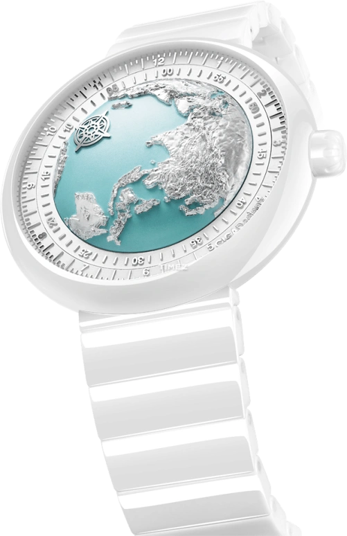 CIGA Design,Series U 43mm,43mm,Ceramic,Silver,Blue,White,Automatic,Sapphire,Round,U032,U032-WU01-W5W7W