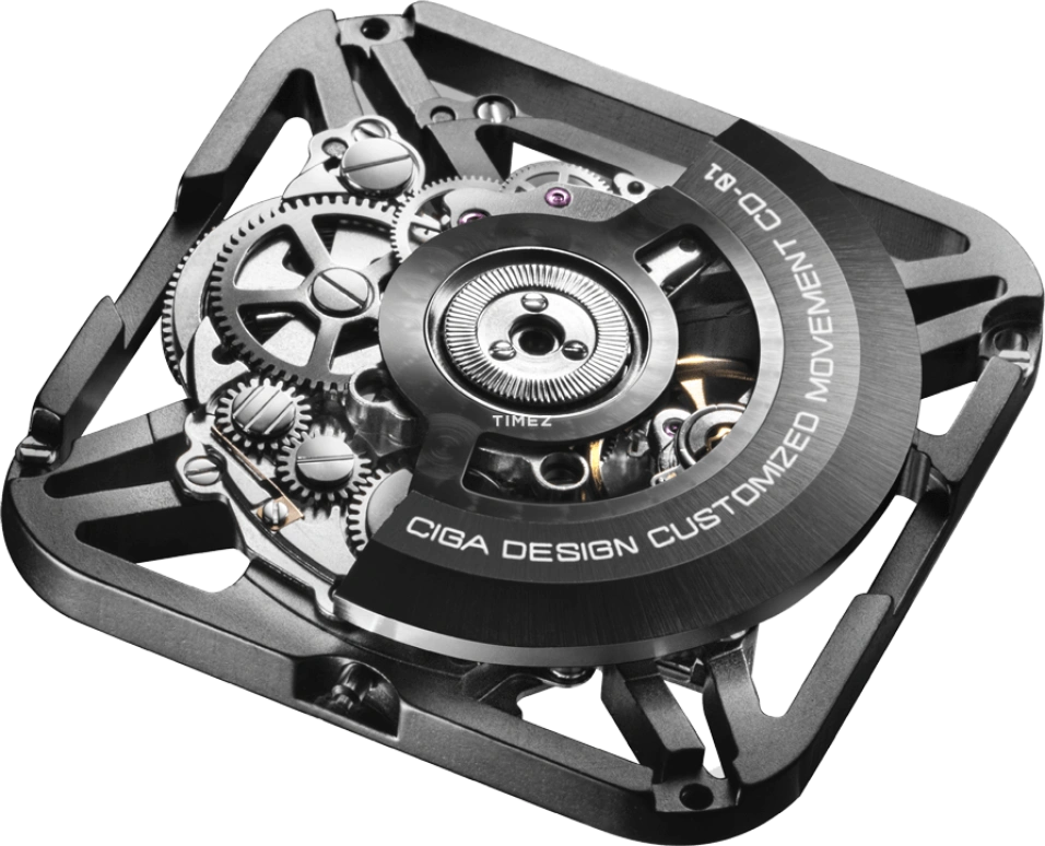 CIGA Design,Series X 48x44mm,48x44mm,Stainless Steel,Skeleton,Automatic,40hours,In-house Caliber,X011,X011-BLOG-W25BK