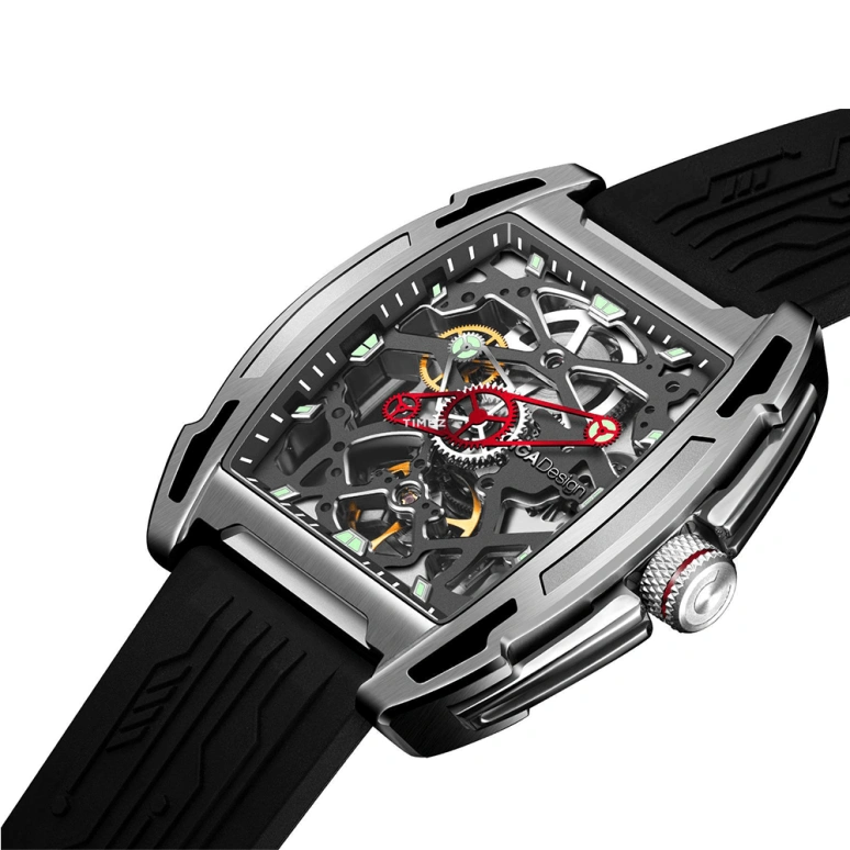 CIGA Design,Series Z 41.70x48mm,41.70x48mm,Stainless Steel,Grey,Automatic,Tonneau,Silver,Z062,Z062-SISI-W5BK