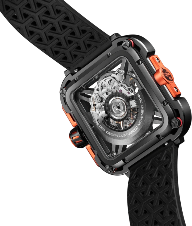 CIGA Design,Series X 48x44mm,48x44mm,Stainless Steel,Skeleton,Automatic,40hours,In-house Caliber,X011,X011-BLOG-W25BK