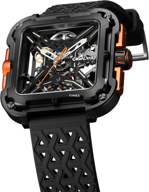 CIGA Design,Series X 48x44mm,48x44mm,Stainless Steel,Skeleton,Automatic,40hours,In-house Caliber,X011,X011-BLOG-W25BK