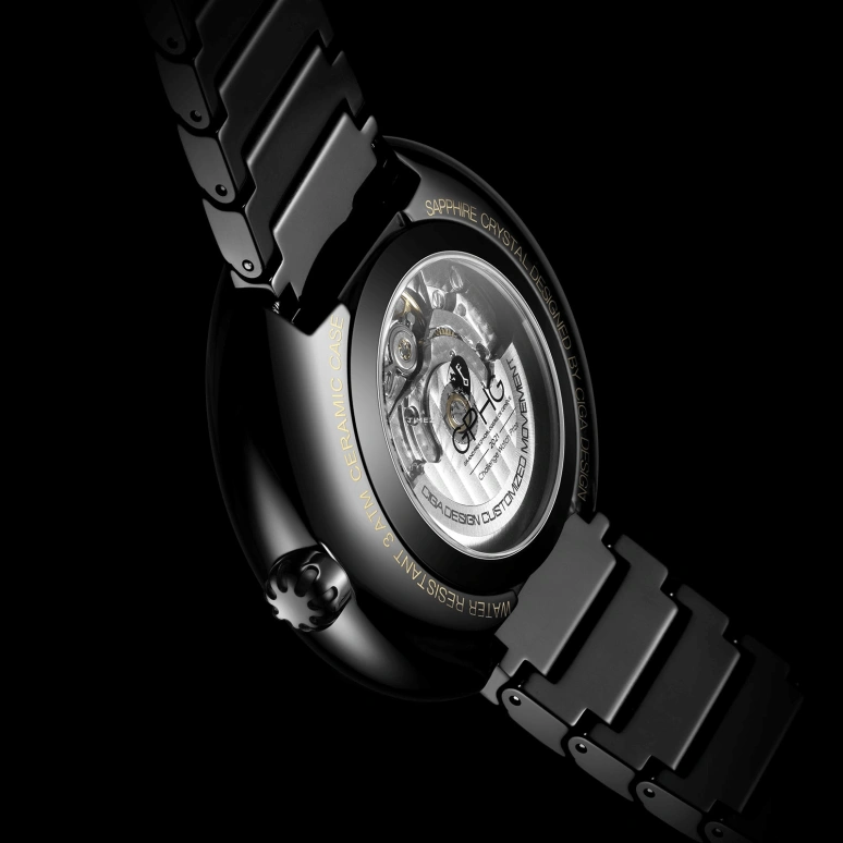 CIGA Design,Series U 46mm,46mm,Ceramic,Black,Gold,Automatic,Sapphire,Round,U033,U033-BG01-6B7B