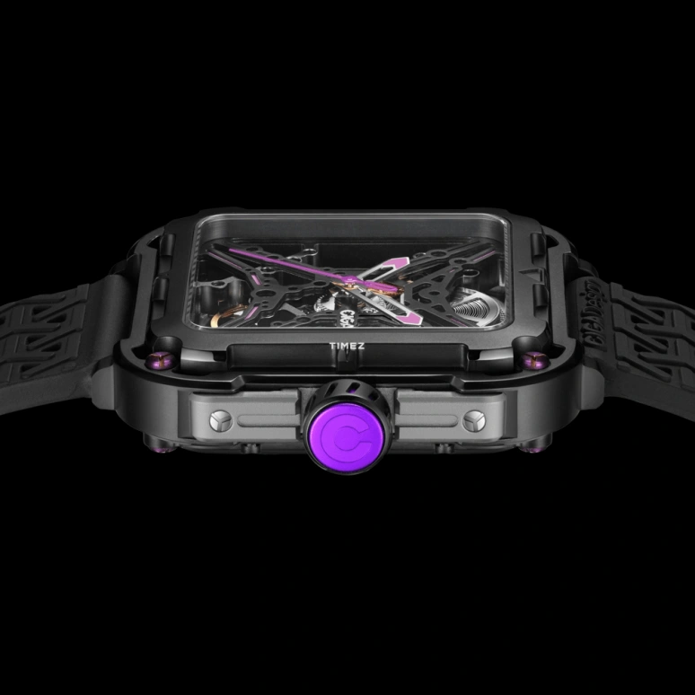 CIGA Design,Series X 48x44mm,48x44mm,Stainless Steel,Skeleton,Automatic,40hours,In-house Caliber,X011,X011-BLPL-W25BK