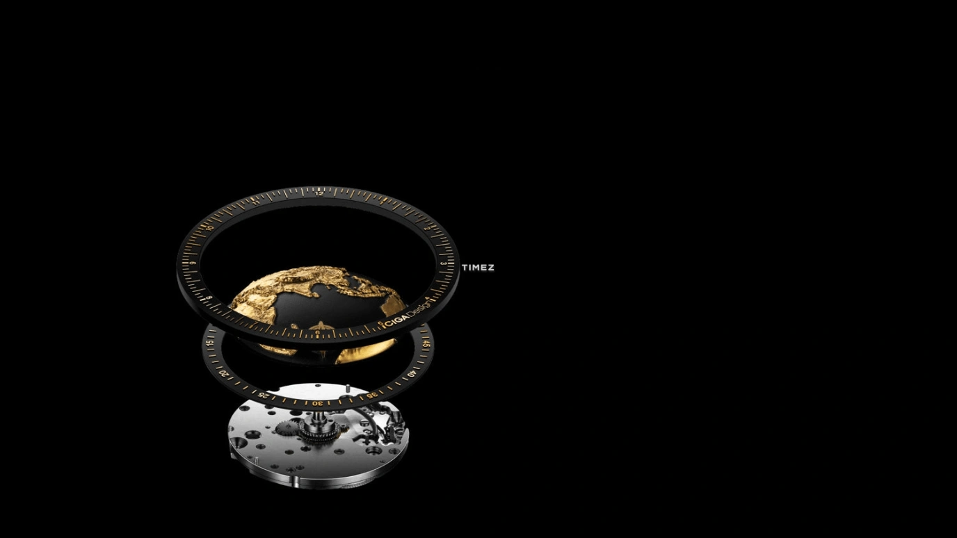 CIGA Design,Series U 46mm,46mm,Ceramic,Black,Gold,Automatic,Sapphire,Round,U033,U033-BG01-6B7B