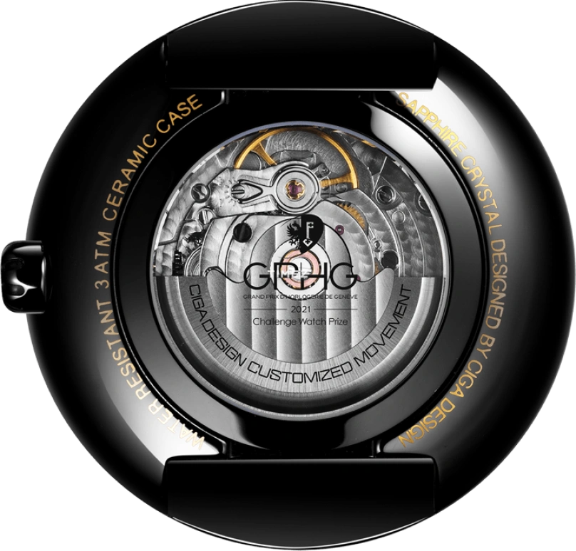CIGA Design,Series U 46mm,46mm,Ceramic,Black,Gold,Automatic,Sapphire,Round,U033,U033-BG01-6B7B