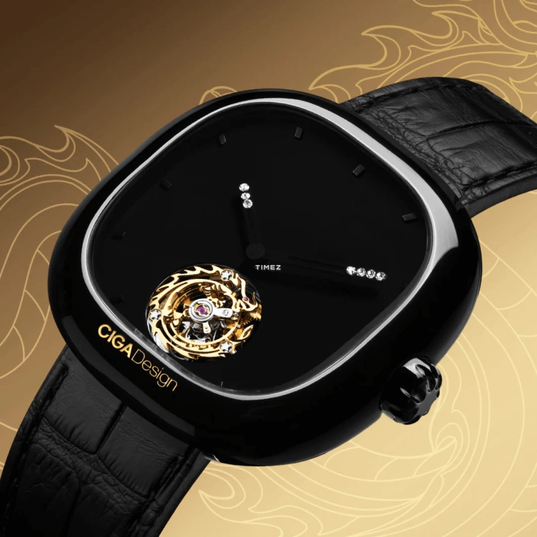 CIGA Design,Series C 45mm,45mm,Agate,Black,Handwound,Tourbillon,40hours,C011,C011-BB01-W1B