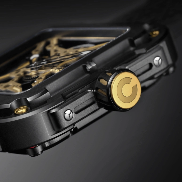 CIGA Design,Series X 48x44mm,48x44mm,Stainless Steel,Gold,Skeleton,Automatic,40hours,In-house Caliber,X021,X021-BLGO-W25BK