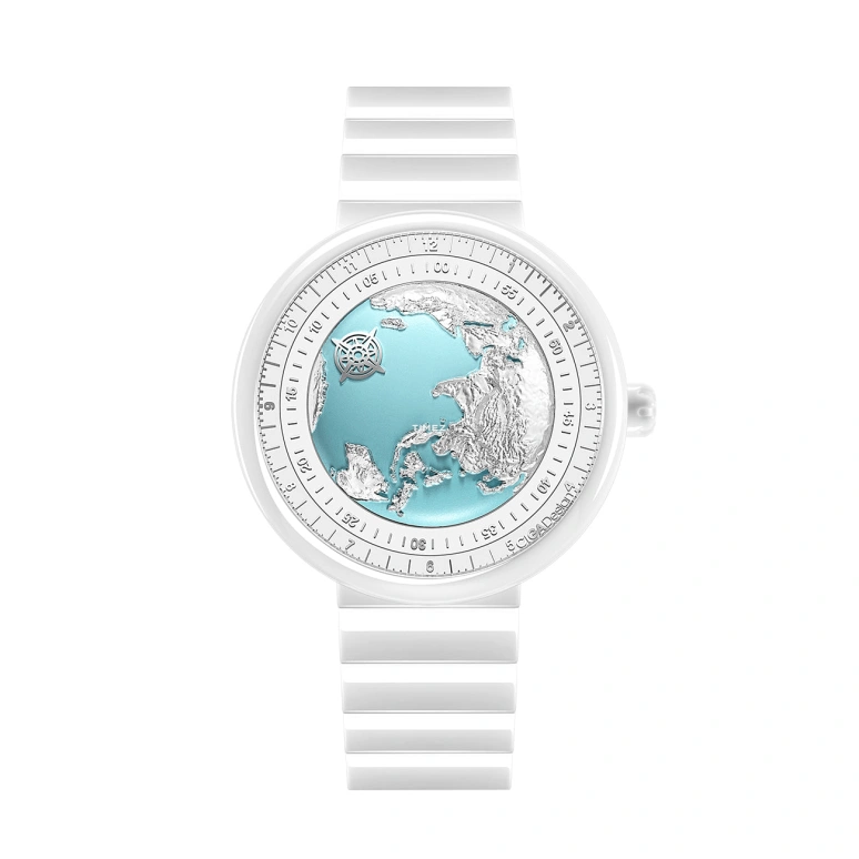 CIGA Design,Series U 43mm,43mm,Ceramic,Silver,Blue,White,Automatic,Sapphire,Round,U032,U032-WU01-W5W7W