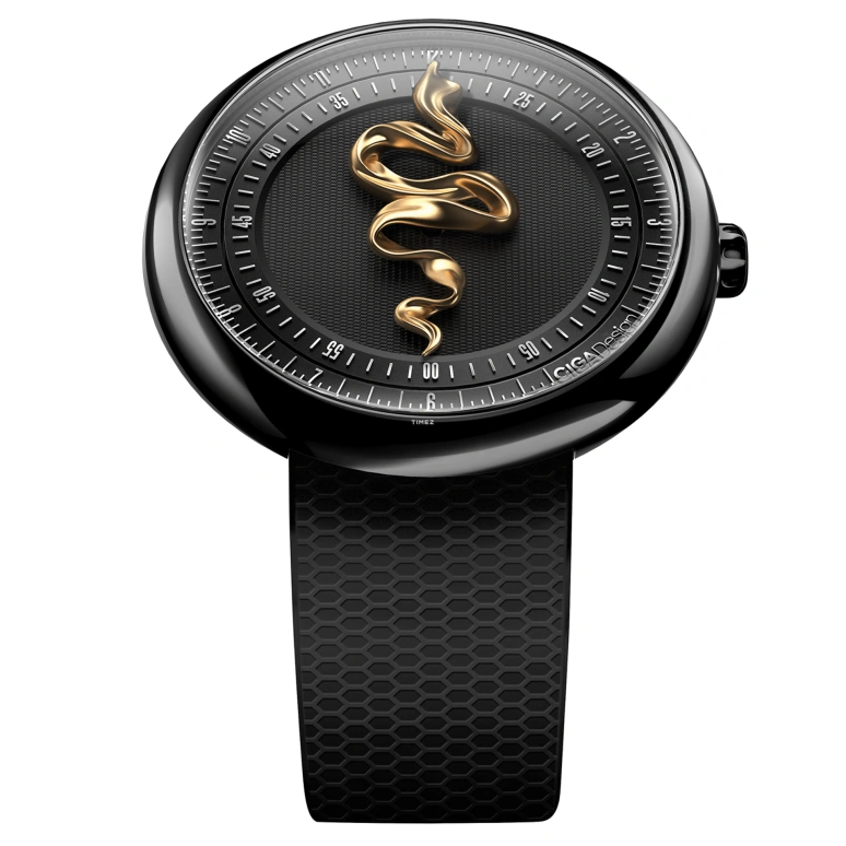 CIGA Design,Series Zodiac 46mm,46mm,Agate,Black,Automatic,41hours,In-house Caliber,U037,U037-BB01-W1B