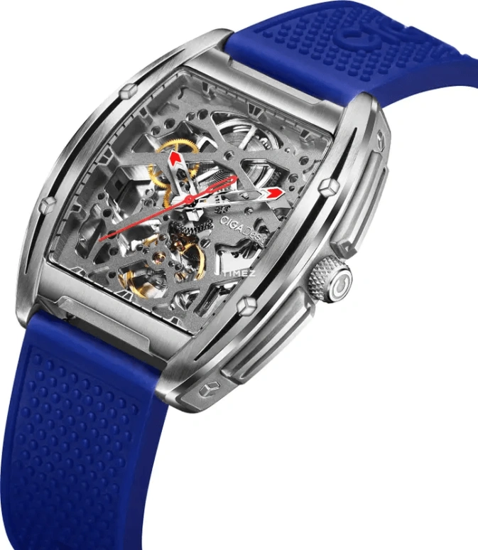 CIGA Design,Series Z 40.80x48mm,40.80x48mm,Stainless Steel,Grey,Automatic,Sapphire,Crystal Glass,Rectangular,Z031,Z031-SISI-W15BU