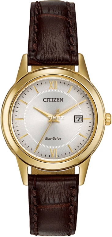 Citizen,Eco-Drive 29.50mm,29.50mm,Stainless Steel,White,Crystal Glass,Gold,FE1082,FE1082-13A