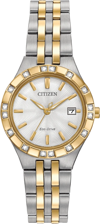 Citizen,Other 27mm,27mm,Stainless Steel,White,Quartz,EW2334,EW2334-51A