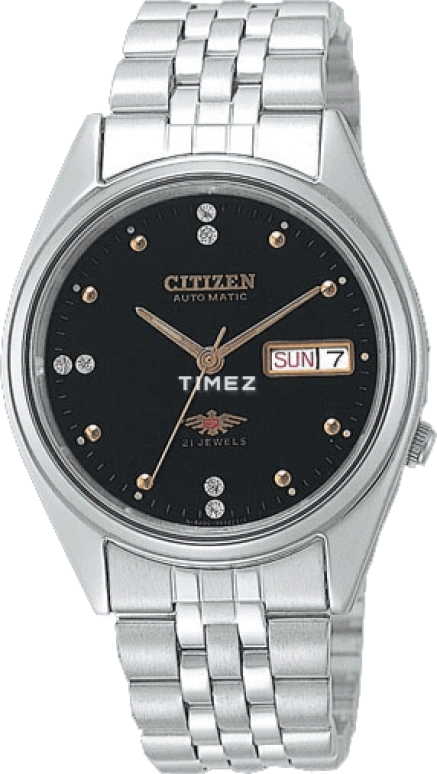 Citizen,Other 36mm,36mm,Stainless Steel,Black,Hardlex,Crystal Glass,NH6000,NH6000-51EB