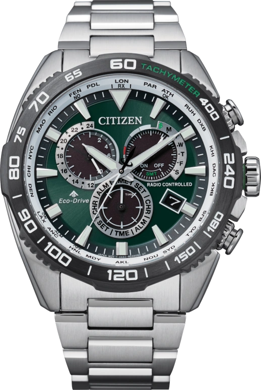 Citizen,Eco-Drive 45mm,45mm,Stainless Steel,Green,Quartz,In-house Caliber,Sapphire,CB5034,CB5034-91W