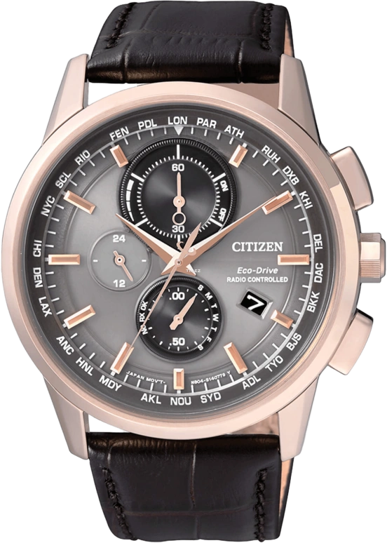 Citizen,Eco-Drive 42.70mm,42.70mm,Stainless Steel,Rose Gold,Black,Sapphire,Crystal Glass,Rose Gold,AT8113,AT8113-12H