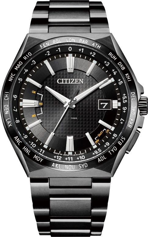 Citizen,Eco-Drive 43mm,43mm,Titanium,Black,Quartz,In-house Caliber,Sapphire,CB0215,CB0215-51E