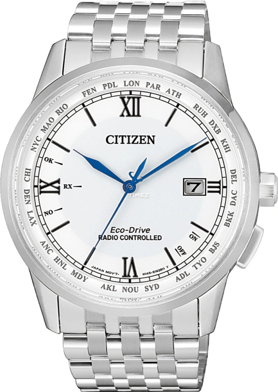 Citizen,Eco-Drive 43mm,43mm,Stainless Steel,White,Quartz,In-house Caliber,Sapphire,Crystal Glass,CB0150,CB0150-89A
