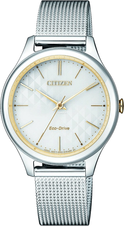 Citizen,Eco-Drive 32mm,32mm,Stainless Steel,White,Quartz,In-house Caliber,Sapphire,Crystal Glass,EM0504,EM0504-81A