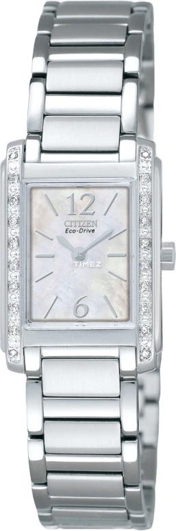 Citizen,Quartz 21x19mm,21x19mm,Stainless Steel,White,Sapphire,Crystal Glass,Setting,Diamonds,EW9461,EW9461-55D