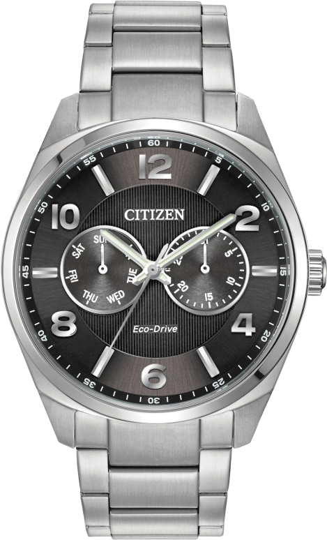 Citizen,Eco-Drive 43mm,43mm,Stainless Steel,Black,Quartz,In-house Caliber,Hardlex,Crystal Glass,AO9020,AO9020-84E