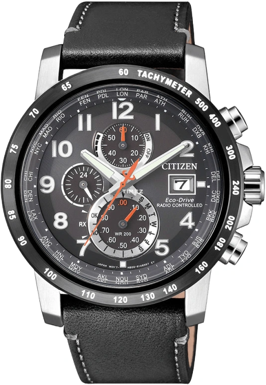 Citizen,Other 43mm,43mm,Stainless Steel,Black,Quartz,AT8124,AT8124-08H