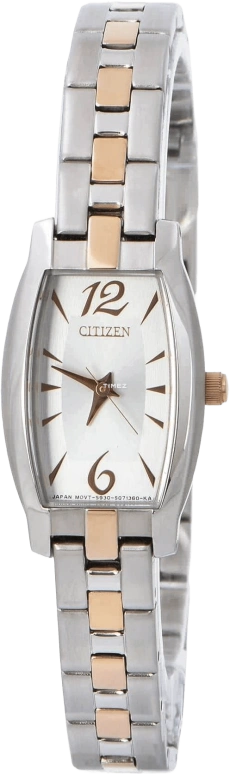 Citizen,Quartz 18mm,18mm,Stainless Steel,White,Quartz,Sapphire,Crystal Glass,Tonneau,EJ5934,EJ5934-59A