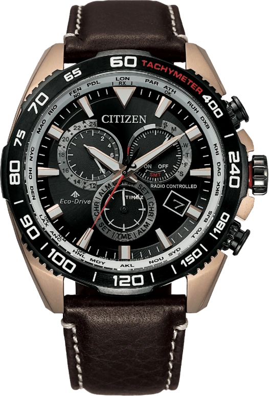 Citizen,Eco-Drive 45mm,45mm,Stainless Steel,Rose Gold,Black,Quartz,In-house Caliber,Sapphire,CB5038,CB5038-14E