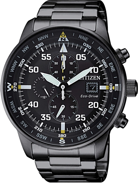 Citizen,Eco-Drive 44mm,44mm,Stainless Steel,Black,Quartz,In-house Caliber,Crystal Glass,CA0695,CA0695-84E