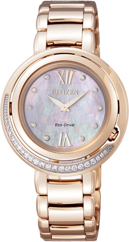 Citizen,Eco-Drive 32mm,32mm,Stainless Steel,Sapphire,Crystal Glass,Mother of Pearl,Setting,Diamonds,EX1123,EX1123-55D
