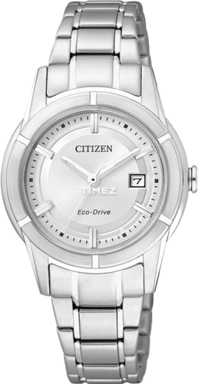 Citizen,Eco-Drive 30mm,30mm,Stainless Steel,White,Crystal Glass,FE1030,FE1030-50A