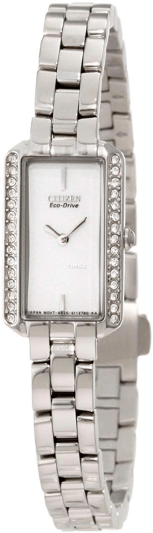 Citizen,Quartz 15mm,15mm,Stainless Steel,Silver,Quartz,Sapphire,Crystal Glass,Square,EG2780,EG2780-59A