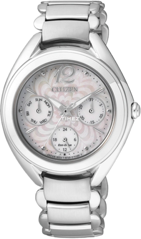Citizen,Eco-Drive 34mm,34mm,Stainless Steel,Silver White,Sapphire,Mother of Pearl,FD2020,FD2020-54D