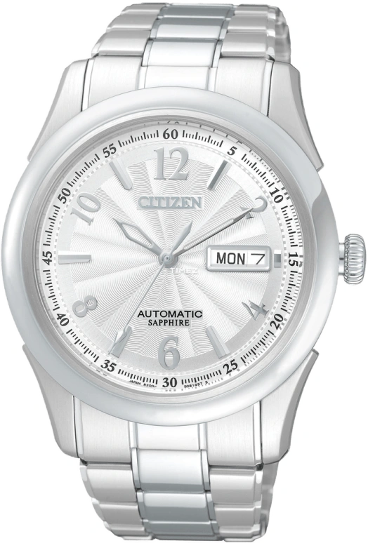 Citizen,Other 40mm,40mm,Stainless Steel,Silver White,Automatic,Sapphire,Crystal Glass,NH8310,NH8310-53AB