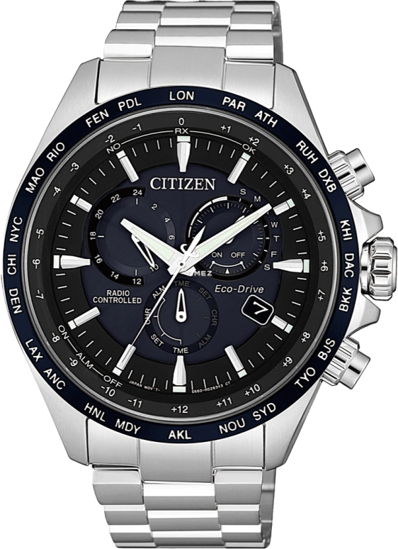 Citizen,Eco-Drive 44mm,44mm,Stainless Steel,Black,Quartz,In-house Caliber,Sapphire,Crystal Glass,CB5836,CB5836-81L