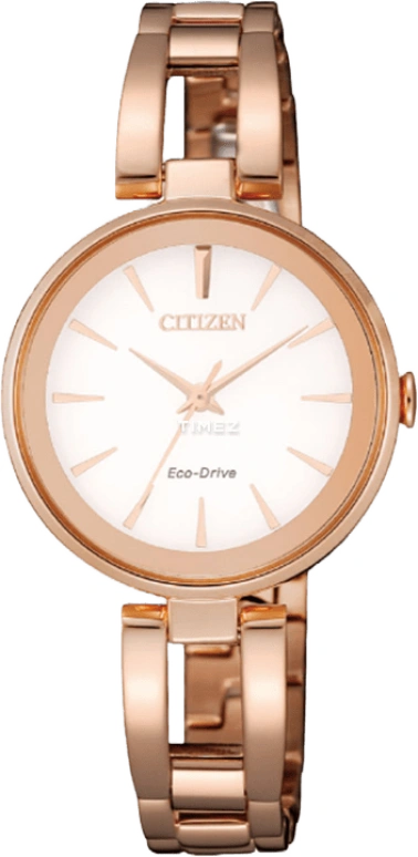 Citizen,Eco-Drive 28mm,28mm,Stainless Steel,White,Quartz,In-house Caliber,Sapphire,Crystal Glass,EM0639,EM0639-81A