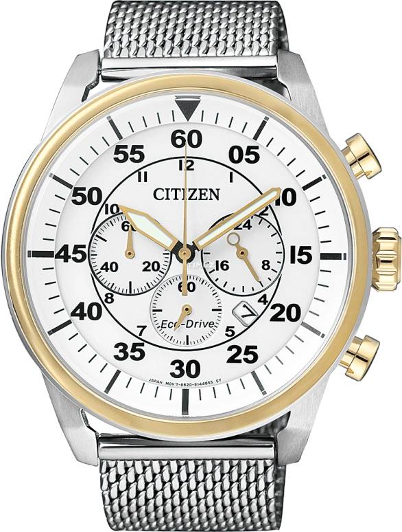 Citizen,Eco-Drive 44.80mm,44.80mm,Stainless Steel,Rolesor,White,Sapphire,Gold,CA4214,CA4214-58A