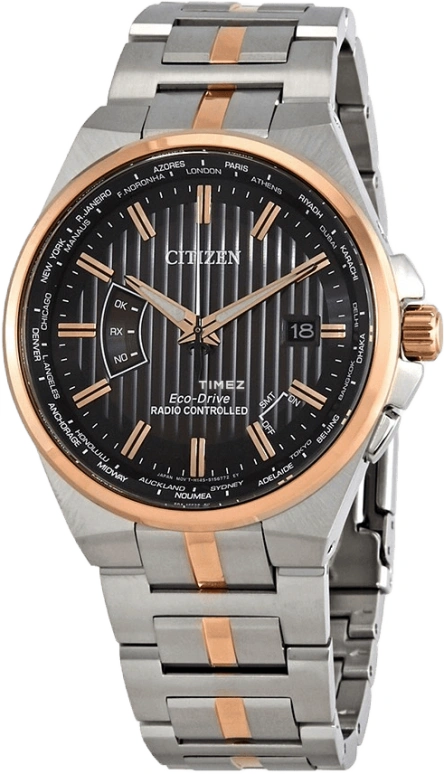 Citizen,Eco-Drive 42mm,42mm,Stainless Steel,Rose Gold,Coffee,Quartz,In-house Caliber,Sapphire,Crystal Glass,CB0166,CB0166-54H