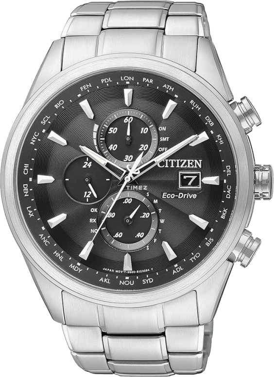 Citizen,Other 43mm,43mm,Stainless Steel,Black,Quartz,AT8011,AT8011-55E
