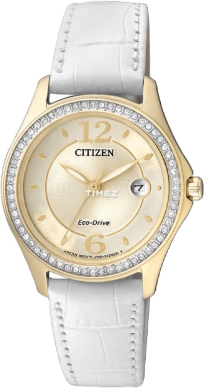 Citizen,Eco-Drive 29mm,29mm,Stainless Steel,Gold,Crystal Glass,Closed,FE1142,FE1142-05P