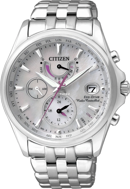 Citizen,Eco-Drive 40mm,40mm,Stainless Steel,Silver White,Sapphire,Mother of Pearl,FC0011,FC0011-52D