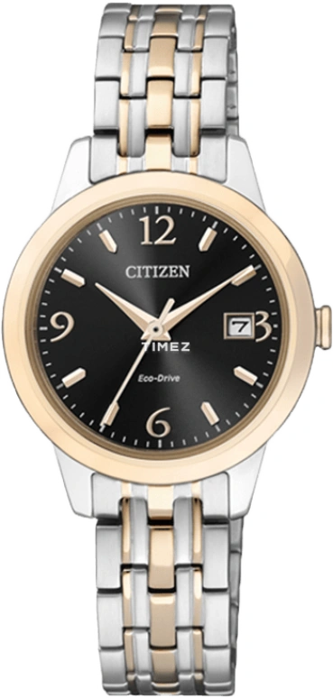 Citizen,Eco-Drive 27.50mm,27.50mm,Stainless Steel,Rose Gold,Black,Sapphire,Rose Gold,EW2234,EW2234-55E