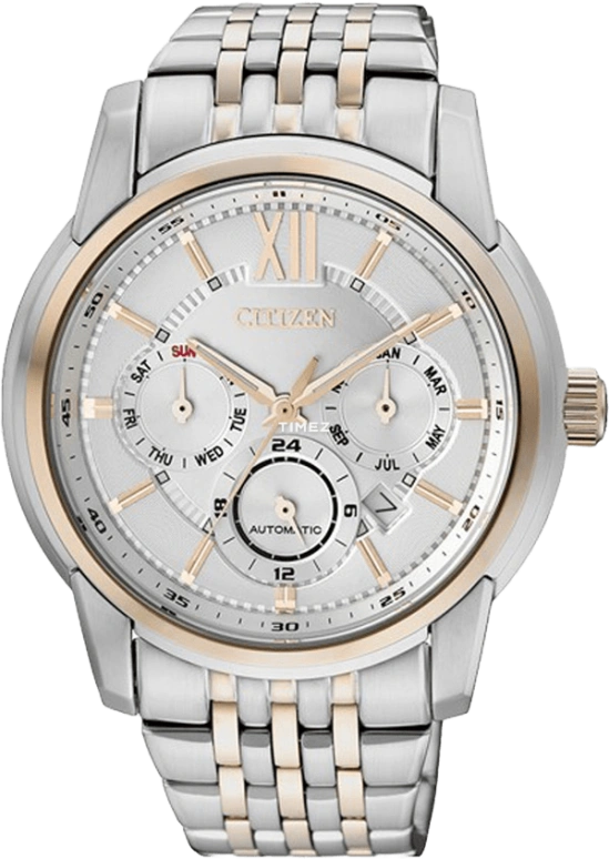Citizen,Other 42mm,42mm,Stainless Steel,Rose Gold,White,Sapphire,Crystal Glass,Rose Gold,NB2004,NB2004-51A
