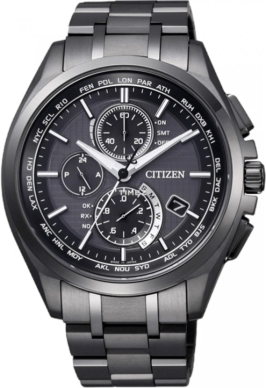 Citizen,Eco-Drive 42mm,42mm,Titanium,Black,In-house Caliber,Sapphire,AT8044,AT8044-56E