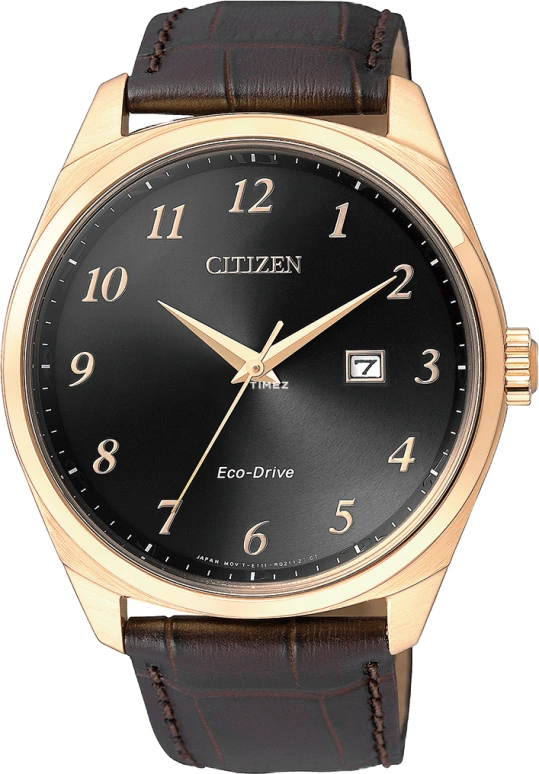 Citizen,Eco-Drive 43mm,43mm,Stainless Steel,Rose Gold,Black,Crystal Glass,Rose Gold,BM7323,BM7323-11E