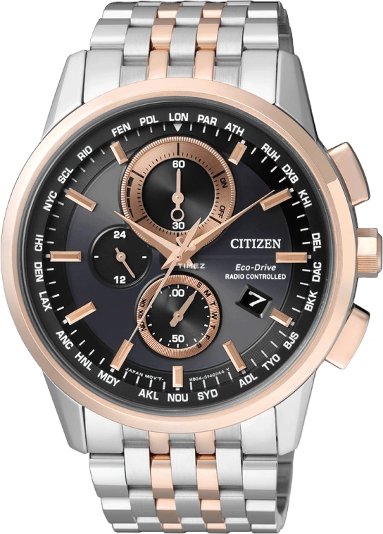 Citizen,Eco-Drive 42.70mm,42.70mm,Stainless Steel,Rose Gold,Black,Sapphire,Rose Gold,AT8116,AT8116-65E