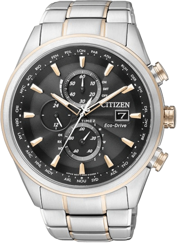 Citizen,Eco-Drive 43mm,43mm,Stainless Steel,Rose Gold,Black,Sapphire,Crystal Glass,Rose Gold,AT8016,AT8016-51E